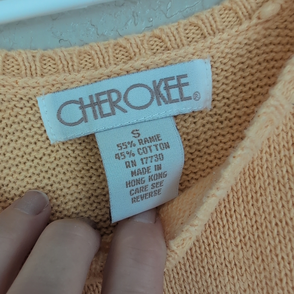 Floral Knit Tank S Yellow Flower Embroidery Stretch Cottagecore Whimsy Twee Boho - Picture 5 of 5